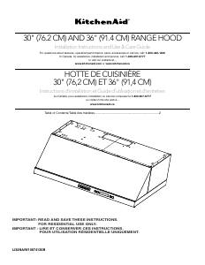 Mode d’emploi KitchenAid KVUB600DSS Hotte aspirante