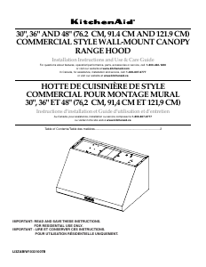 Manual KitchenAid KXW8736YSS Cooker Hood