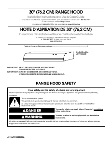 Mode d’emploi KitchenAid UXT2030ADW Hotte aspirante