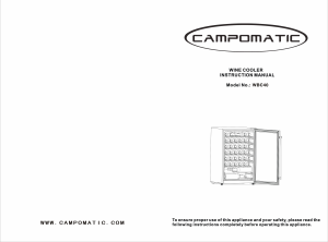 Manual Campomatic WBC40 Wine Cabinet