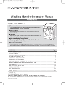 Handleiding Campomatic WM84KD Wasmachine