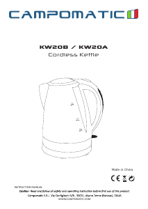 كتيب غلاية مياه كهربائية KW20A Campomatic