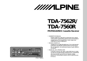 Manual de uso Alpine TDA-7560R Radio para coche