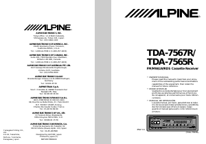 Manual de uso Alpine TDA-7565R Radio para coche