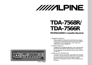 Manual de uso Alpine TDA-7568R Radio para coche