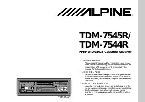 Mode d’emploi Alpine TDM-7544R Autoradio