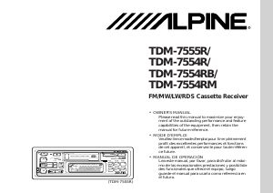 Mode d’emploi Alpine TDM-7554R Autoradio