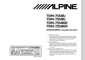 Mode d’emploi Alpine TDM-7554RB Autoradio