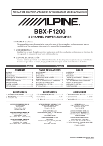 Mode d’emploi Alpine BBX-F1200 Amplificateur de voiture