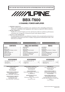 Manual Alpine BBX-T600 Car Amplifier