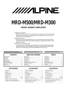 Manual Alpine MRD-M300 Car Amplifier