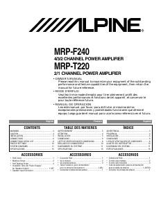 Manual Alpine MRP-F240 Car Amplifier