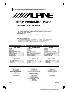 Mode d’emploi Alpine MRP-F600 Amplificateur de voiture