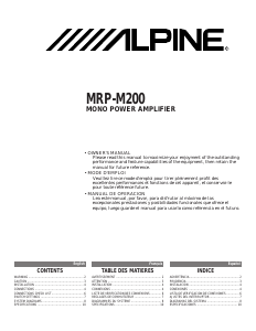 Manual Alpine MRP-M200 Car Amplifier