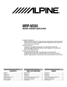 Manual Alpine MRP-M350 Car Amplifier