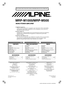 Manual de uso Alpine MRP-M1000 Amplificador para coche