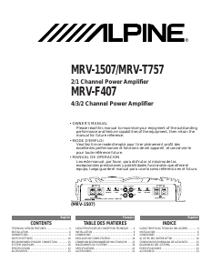 Manual de uso Alpine MRV-1507 Amplificador para coche