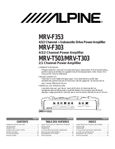 Manual Alpine MRV-F303 Car Amplifier