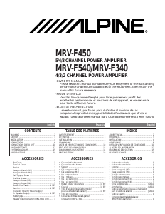 Mode d’emploi Alpine MRV-F340 Amplificateur de voiture