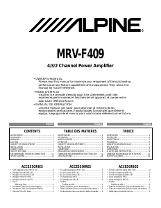 Manual Alpine MRV-F409 Car Amplifier