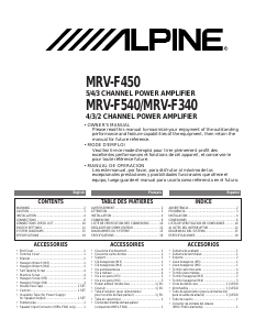 Manual de uso Alpine MRV-F540 Amplificador para coche