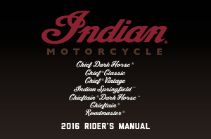 Manual Indian Chieftain Dark Horse (2016) Motorcycle