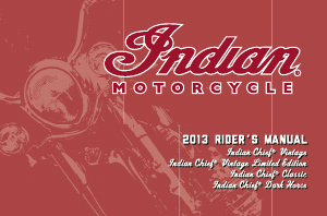 Handleiding Indian Chief Dark Horse (2013) Motor