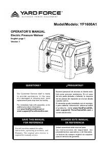 Manual Yard Force YF1600A1 Pressure Washer