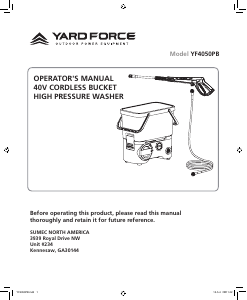 Manual Yard Force YF4050PB Pressure Washer