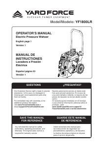 Manual Yard Force YF1800LR Pressure Washer