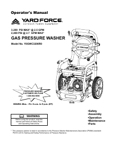Manual Yard Force Y0GWC3200R0 Pressure Washer