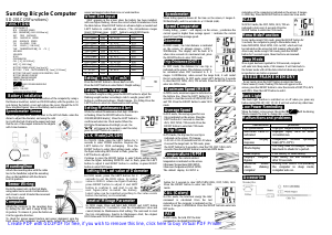 Manual Sunding SD-201C Cycling Computer