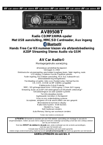 Handleiding Autovision AV-8950BT Autoradio