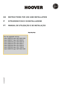 Manual Hoover HGV 7550 B Placa