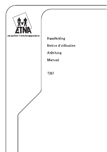 Handleiding ETNA T267 Kookplaat
