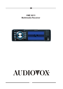 Handleiding Audiovox VME 8013 Autoradio