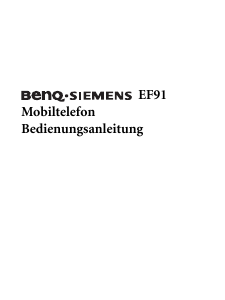 Bedienungsanleitung BenQ-Siemens EF91 Handy