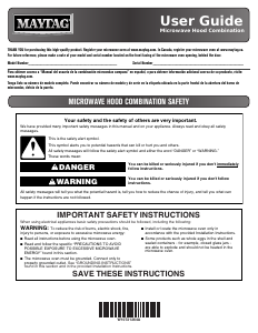 Manual Maytag MMV1174DH Microwave