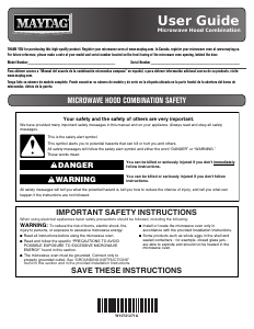 Manual Maytag MMV6190DE Microwave