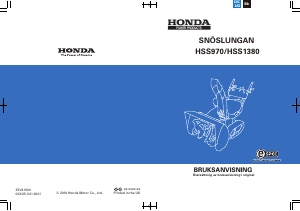 Bruksanvisning Honda HSS1380 Snöslunga