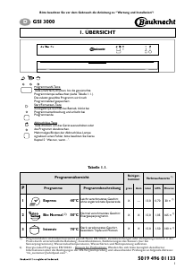 Bedienungsanleitung Bauknecht GSI 3000 IN Geschirrspüler