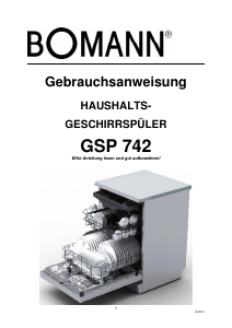 Bedienungsanleitung Clatronic GSP 742 Geschirrspüler