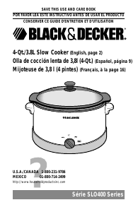 Manual de uso Black and Decker SLO400 Slow cooker