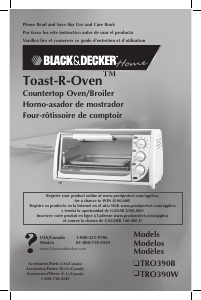 Manual de uso Black and Decker TRO390B Horno