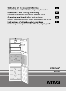Mode d’emploi ATAG KD8178BF Réfrigérateur combiné