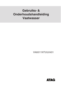 Handleiding ATAG VA6611NT Vaatwasser