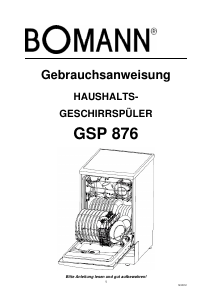 Bedienungsanleitung Clatronic GSP 876 Geschirrspüler