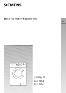 Bruksanvisning Siemens WXLS1650EU Vaskemaskin