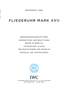 Manual IWC 3265 Pilot Mark XVII Relógio de pulso