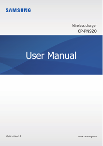 Brugsanvisning Samsung EP-PN920 Trådløs oplader